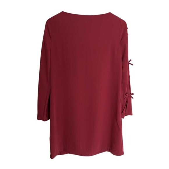 Adrienne Vittadini Cranberry Bow Sleeve Dress 4 - Picture 3 of 5